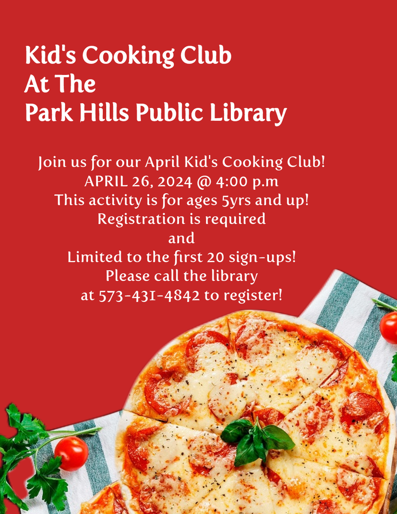 April Kid's Cooking Club April Kid's Cooking Club