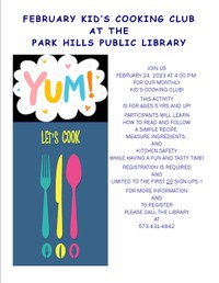 February Kid's Cooking Club