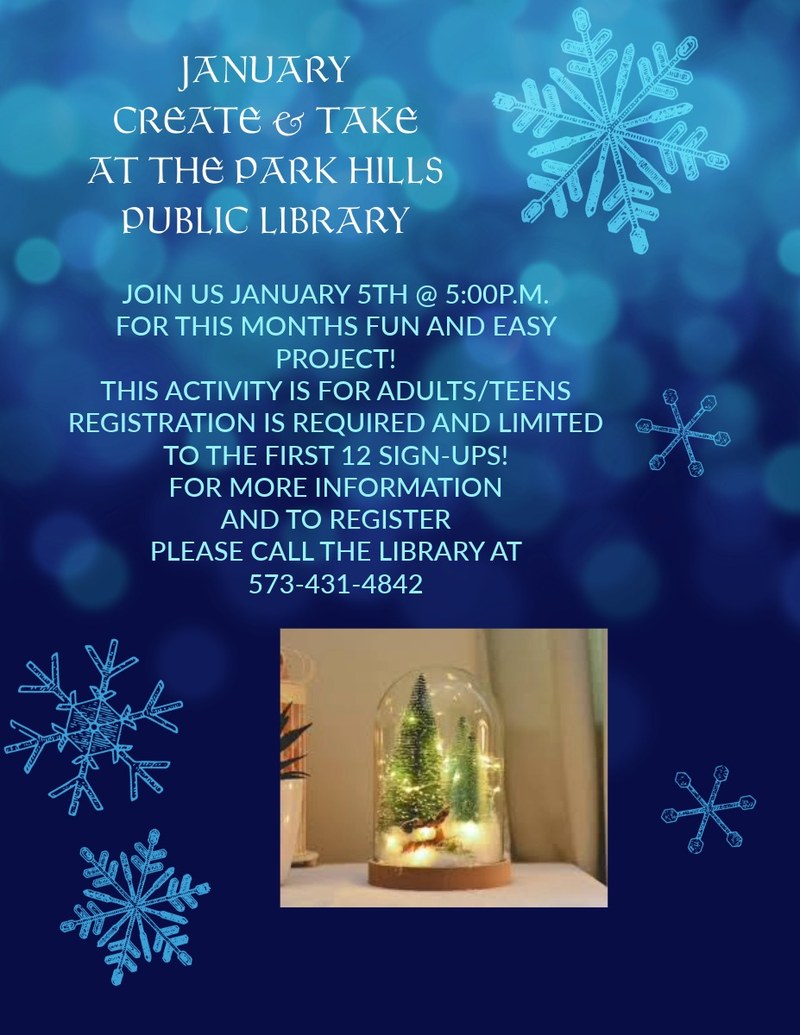January Teen/Adult Create N Take Winter Terrariums