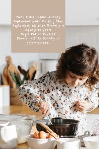 September Kid's Cooking Club!