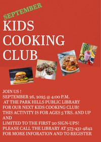 September Kid's Cooking Club